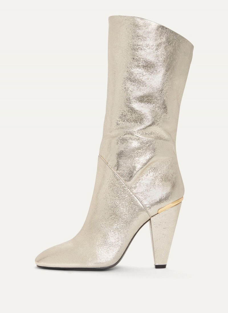 Women\'s Dkny Mid Slouchy Boots Silver | A7766460