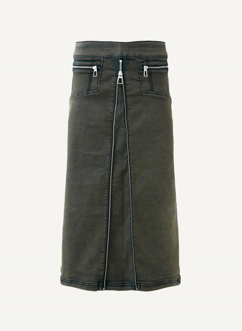 Women\'s Dkny Midi With Split Skirts Olive | A7080934