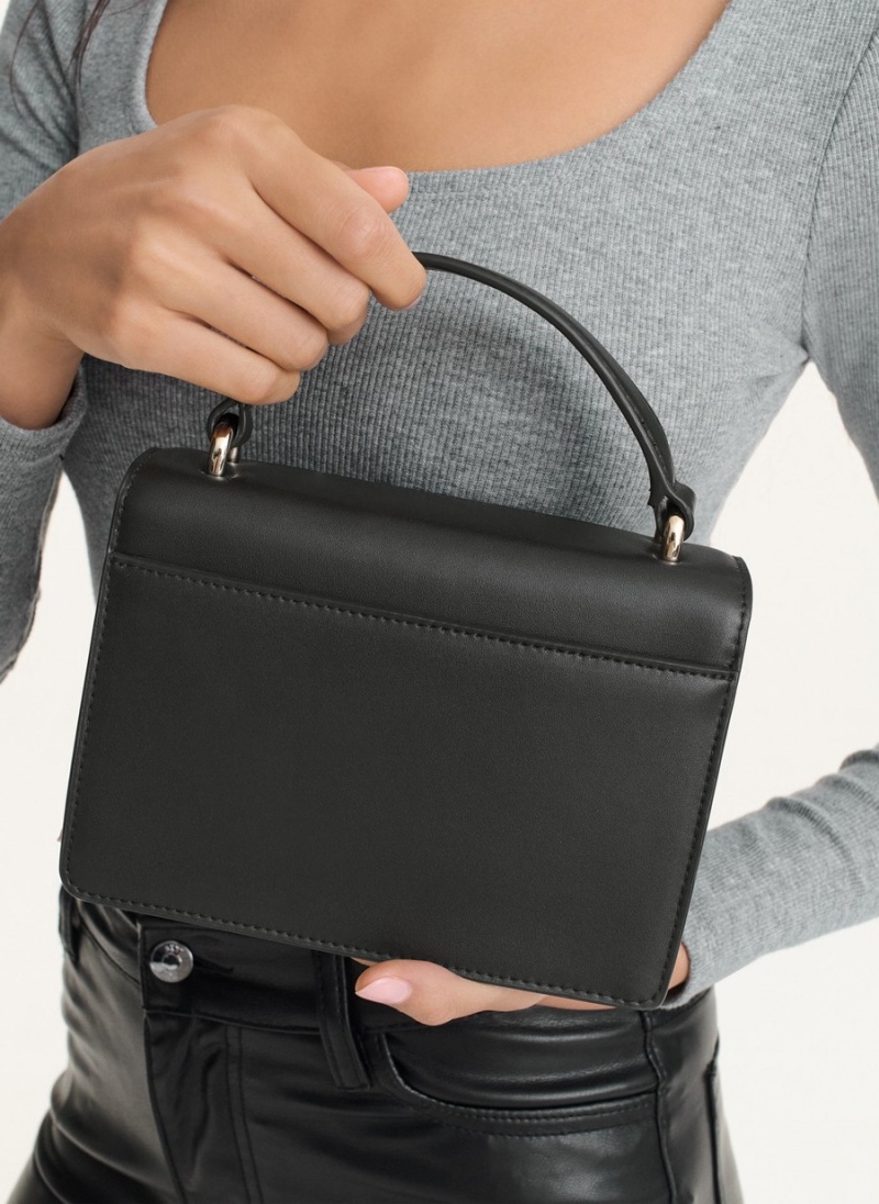 Women's Dkny Millie Leather Top Handle Tote Bags Black | A9240100