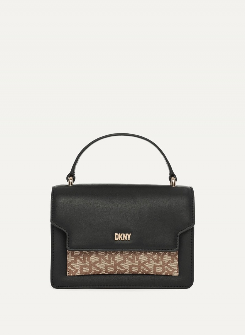Women\'s Dkny Millie Leather Top Handle Tote Bags Black | A9240100