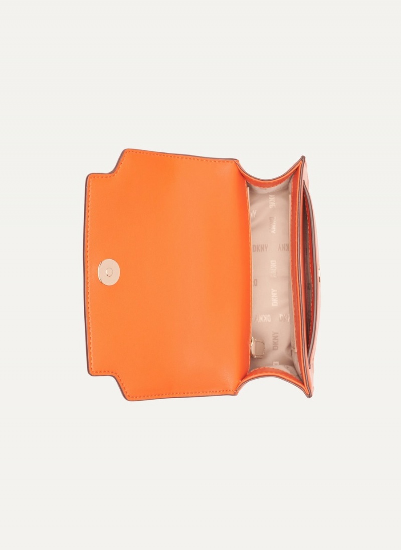 Women's Dkny Millie Leather Top Handle Tote Bags Orange | B2373251
