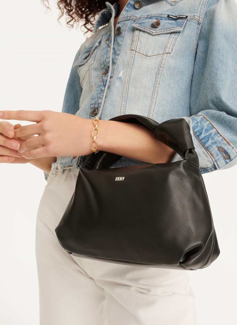 Women's Dkny Mini Modernist Knot Tote Bags Black | A7127306