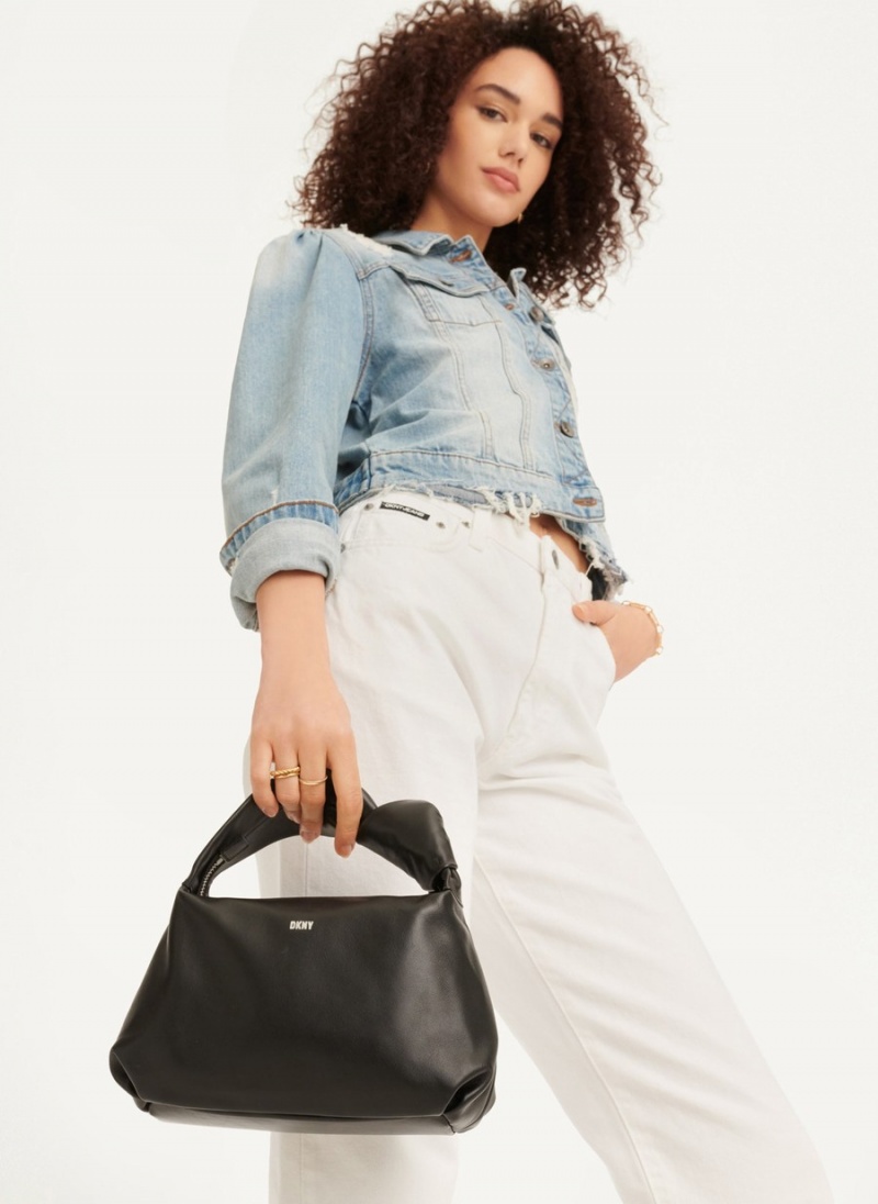 Women's Dkny Mini Modernist Knot Tote Bags Black | A7127306