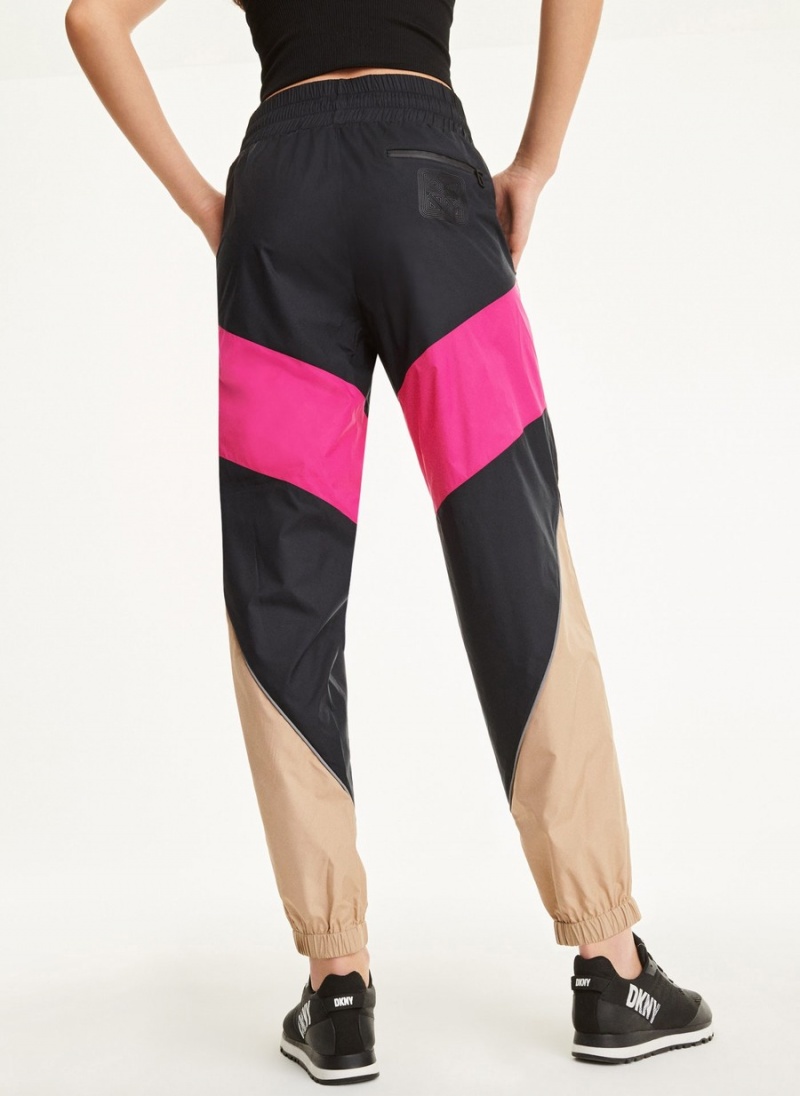 Women's Dkny Mini Rip-Stop With Reflective Piping Pants Black | B8341157