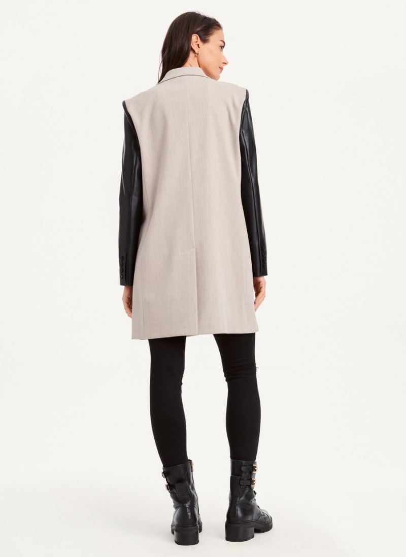 Women's Dkny Mixed Media Tailored Jackets Black | Q0674005