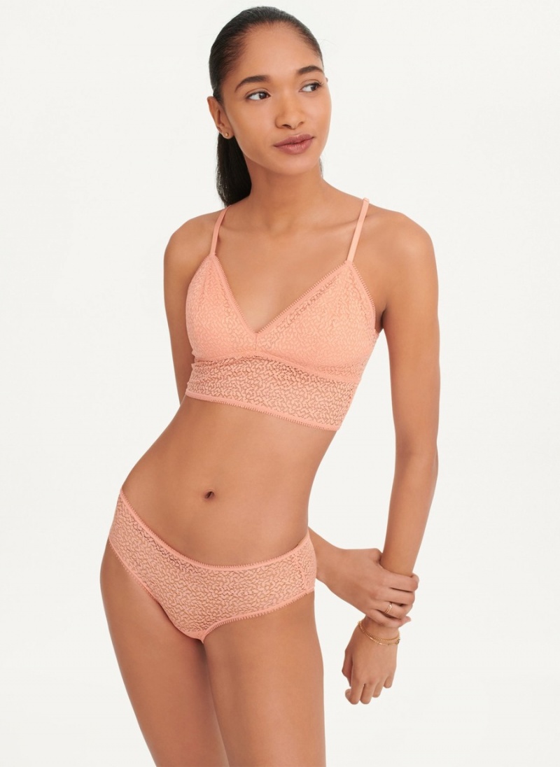 Women\'s Dkny Modern Lace Longline Racerback Bras Pink | X9912451