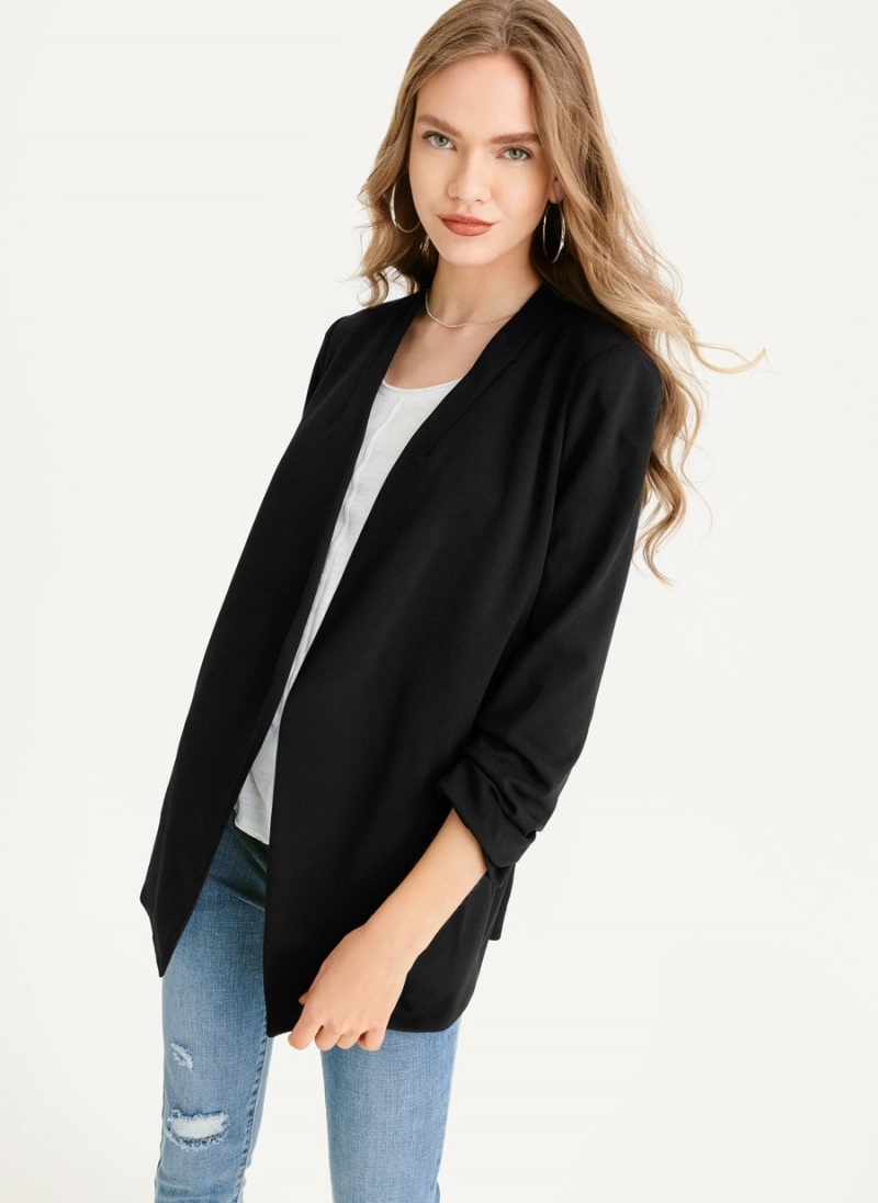 Women's Dkny Open Front With Pockets Jackets Black | Y3349186
