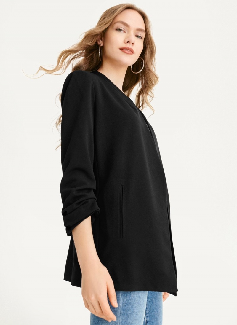Women's Dkny Open Front With Pockets Jackets Black | Y3349186
