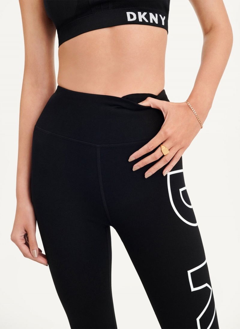 Women's Dkny Outline Logo Leggings Black | Y7646977