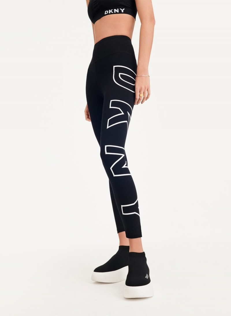 Women's Dkny Outline Logo Leggings Black | Y7646977
