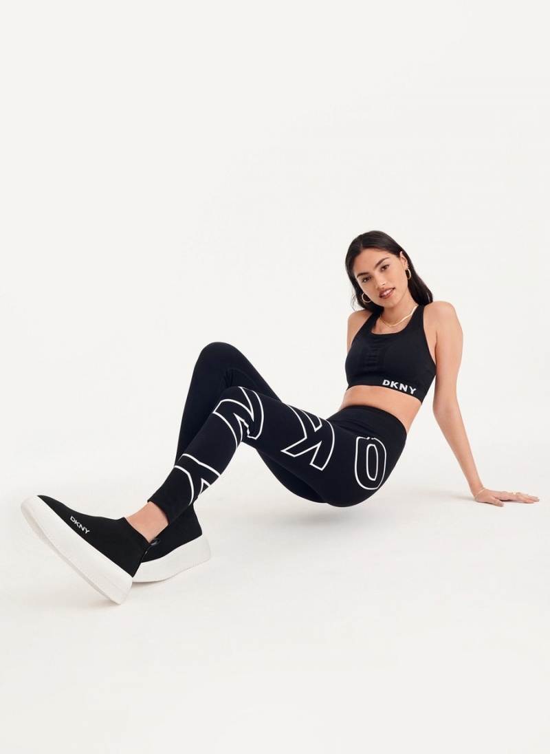 Women's Dkny Outline Logo Leggings Black | Y7646977