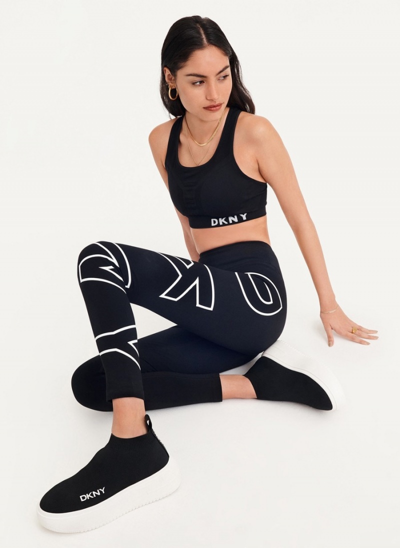 Women's Dkny Outline Logo Leggings Black | Y7646977