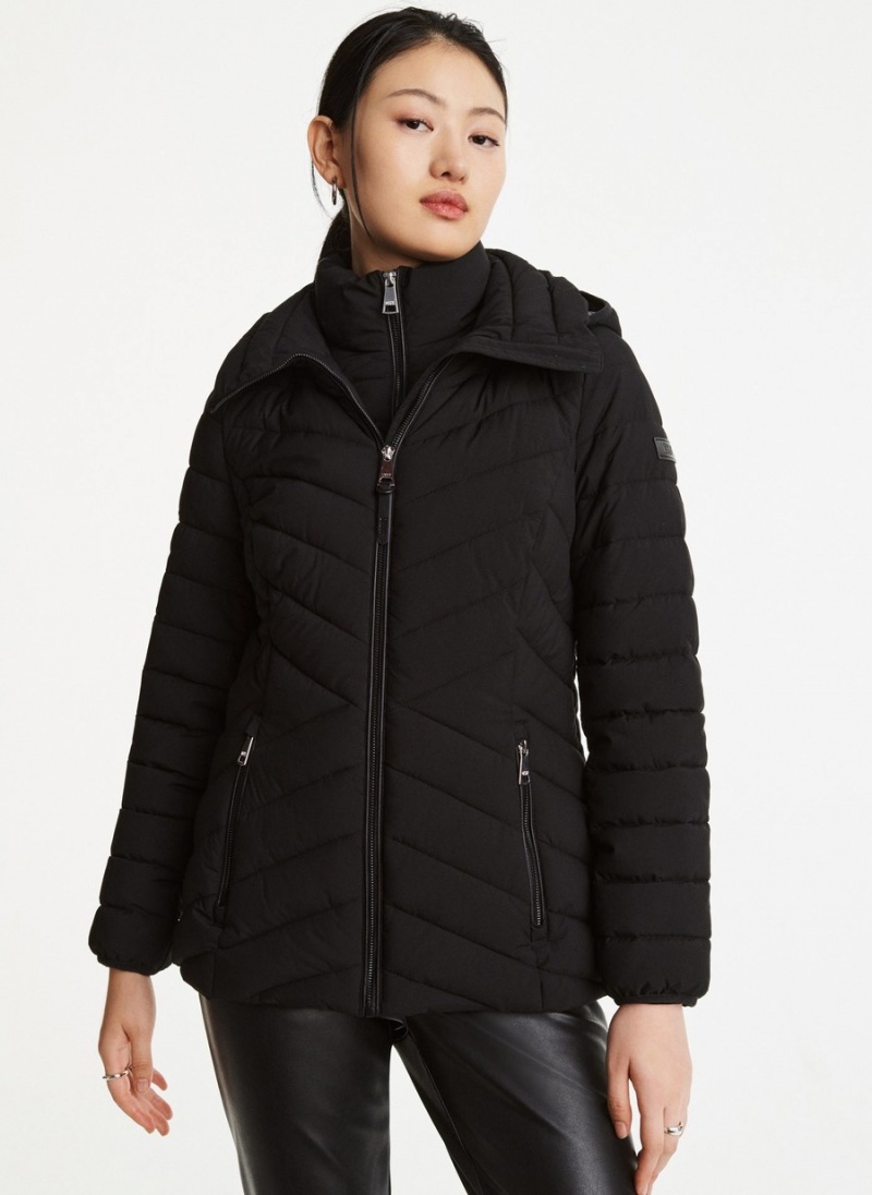 Women\'s Dkny Packable Jackets Black | Z6932195