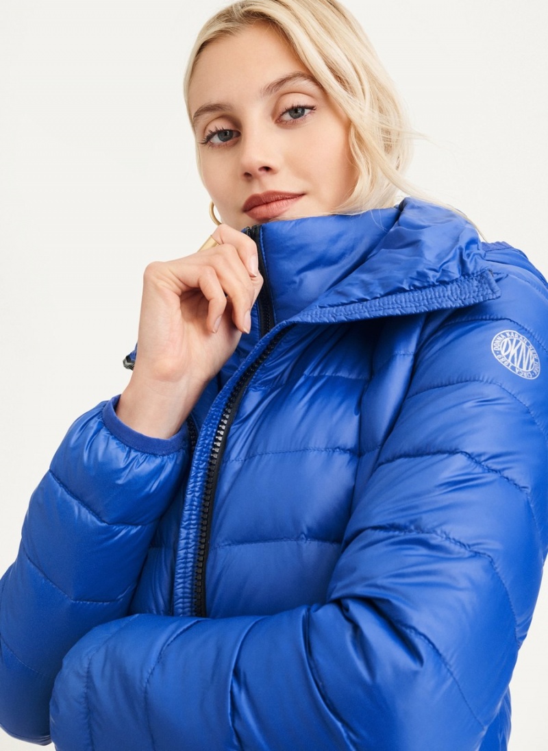 Women's Dkny Packable Puffer Jacket Blue | G6163347