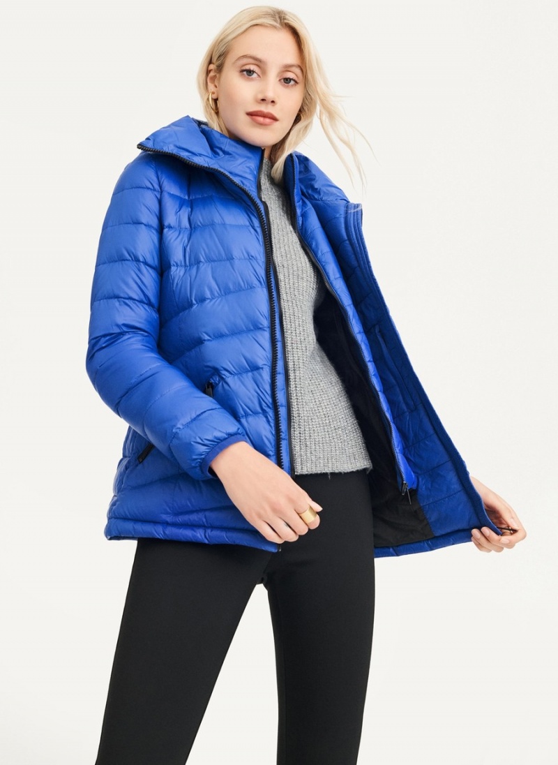 Women's Dkny Packable Puffer Jacket Blue | G6163347
