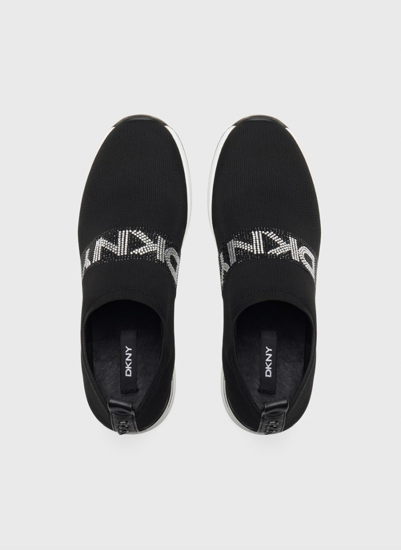Women's Dkny Parks Rhinestone Wedge Sneakers Black | F1918790