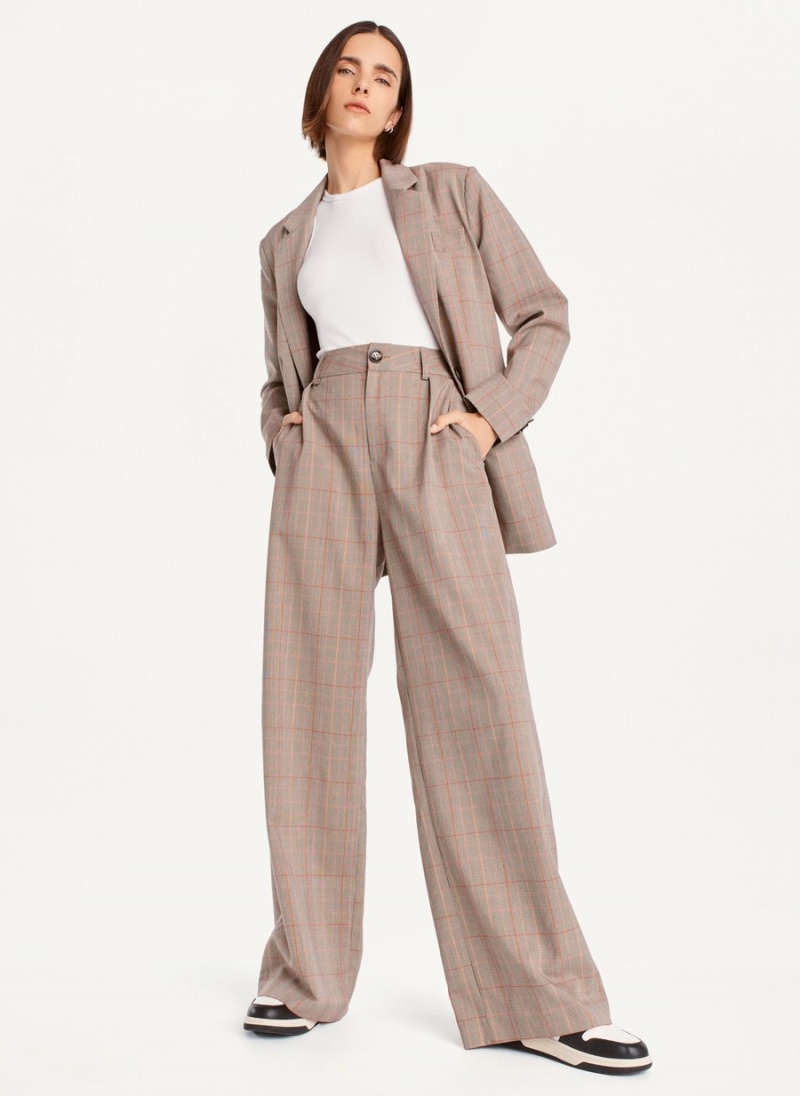 Women\'s Dkny Plaid Blazer Black | Y5853578
