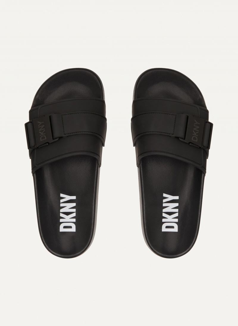 Women's Dkny Pool Slides Black | K9983516