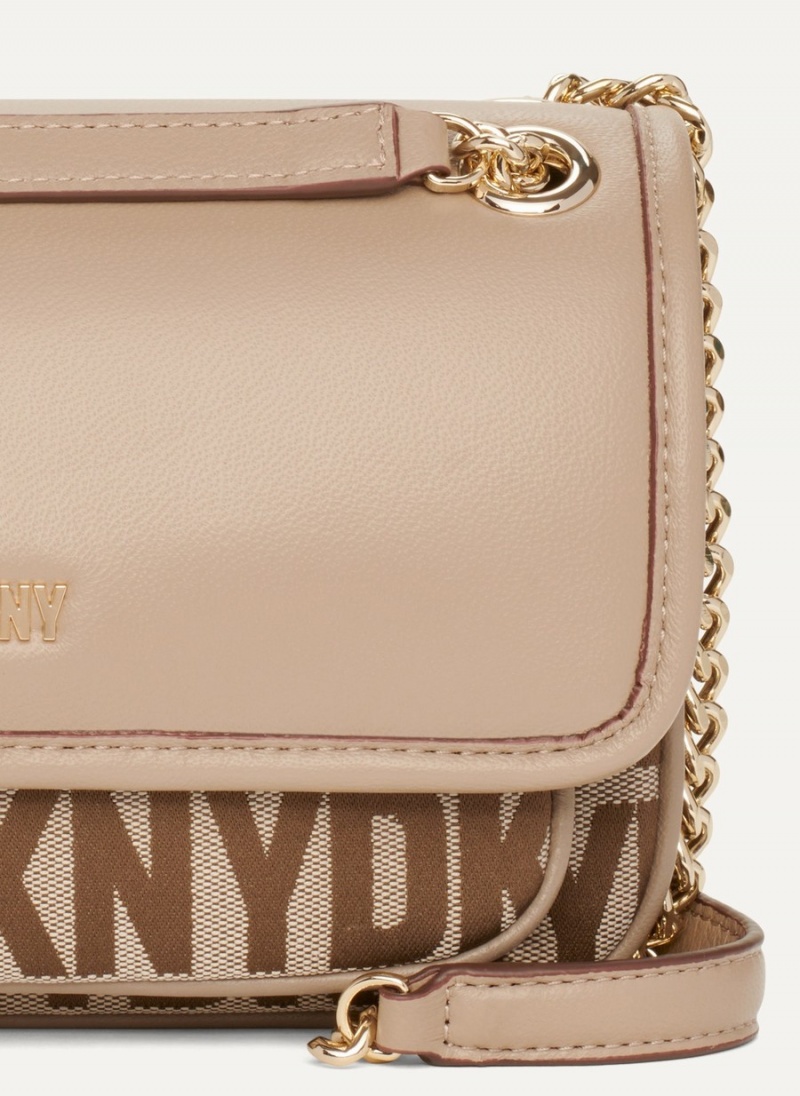 Women's Dkny Porter Flap Crossbody Bags Beige | H5747279