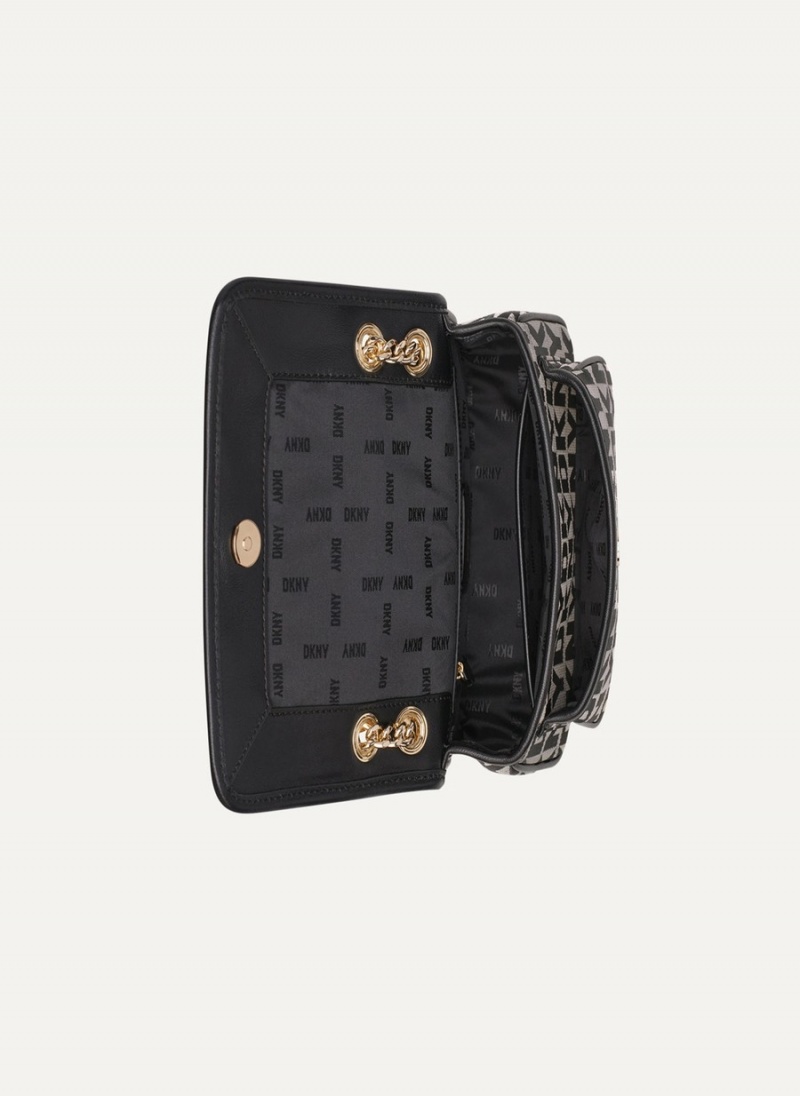 Women's Dkny Porter Flap Crossbody Bags Black | Q4937791