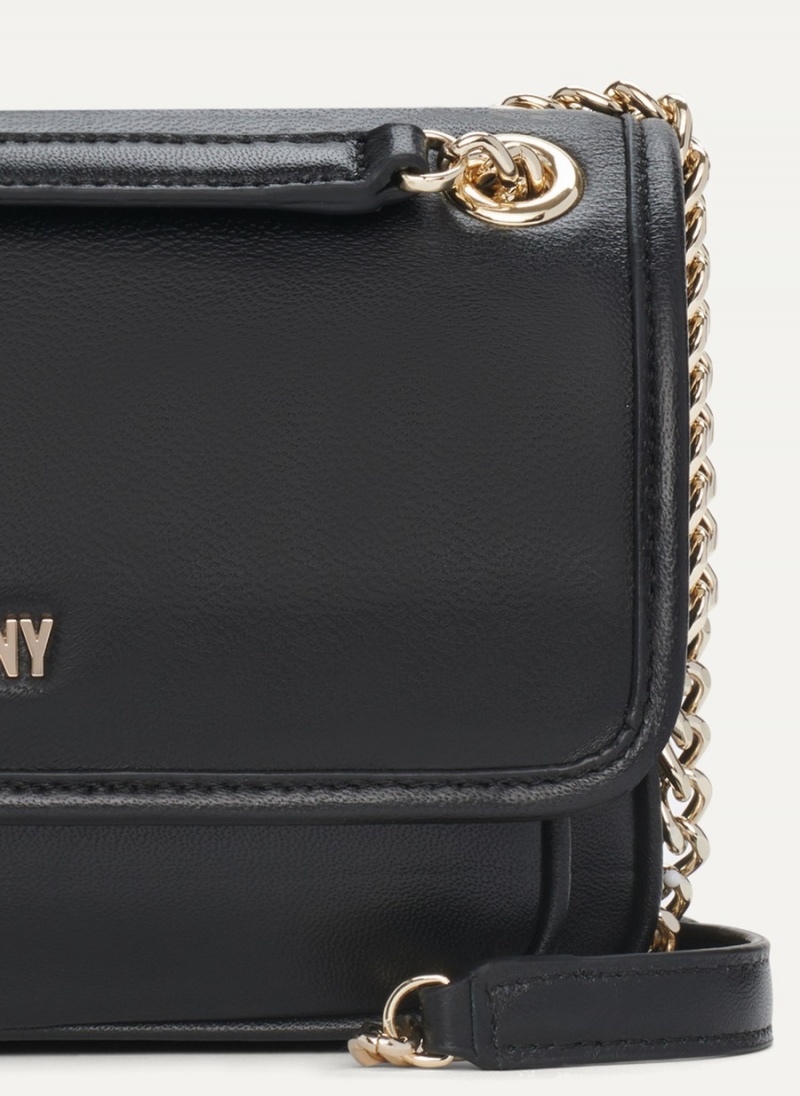 Women's Dkny Porter Flap Crossbody Bags Black | Q4937791