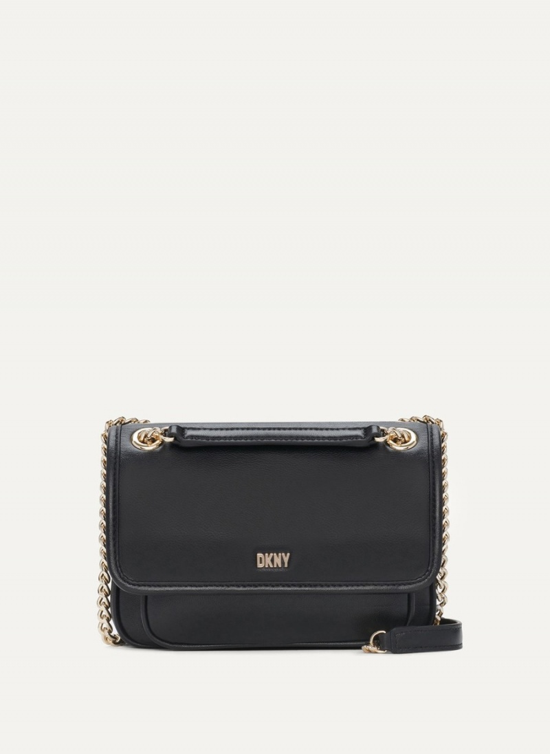 Women\'s Dkny Porter Flap Crossbody Bags Black | Q4937791