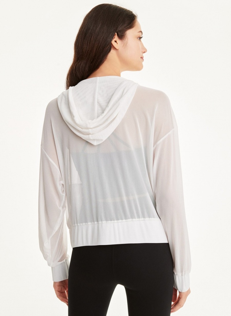 Women's Dkny Power Mesh Jackets White | U6866176