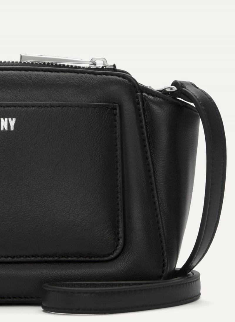 Women's Dkny Pragmatist Mini Dome Quilted Crossbody Bags Black | U2660756