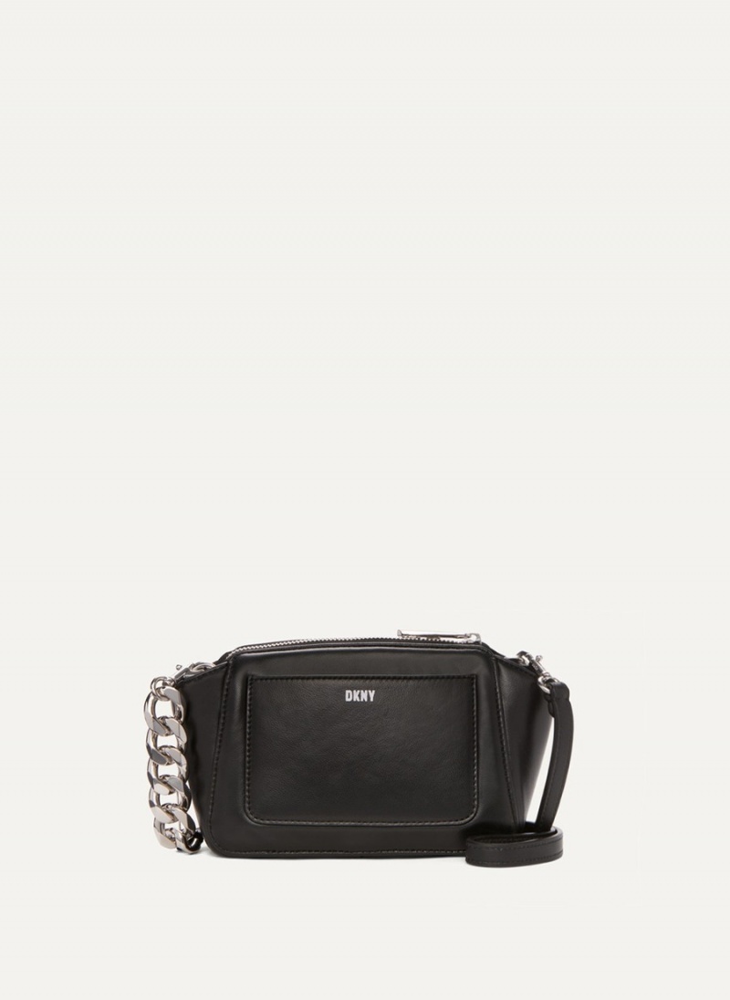 Women\'s Dkny Pragmatist Mini Dome Quilted Crossbody Bags Black | U2660756