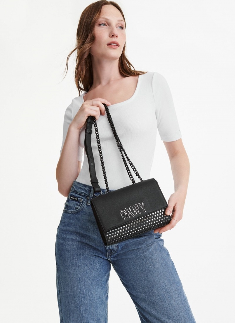 Women's Dkny Prospect Coated Canvas Large Tote Bags Black | I9567323