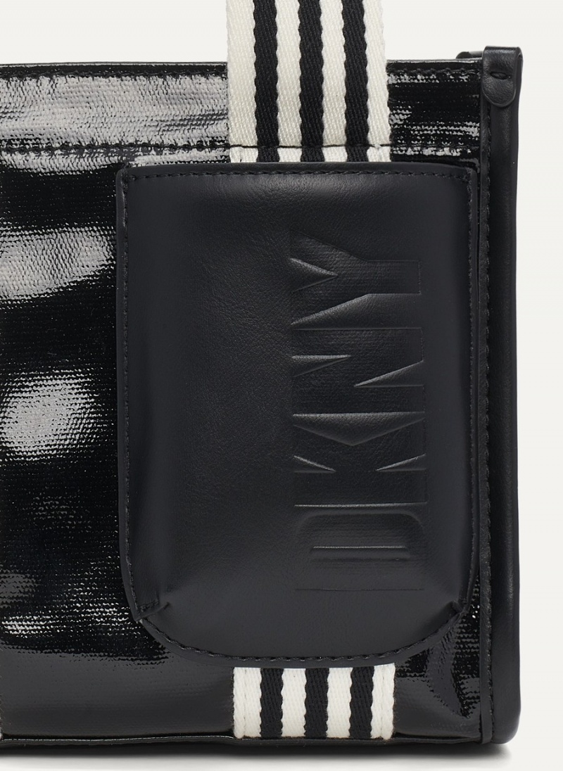 Women's Dkny Prospect Coated Canvas Mini Tote Bags Black | I9482495
