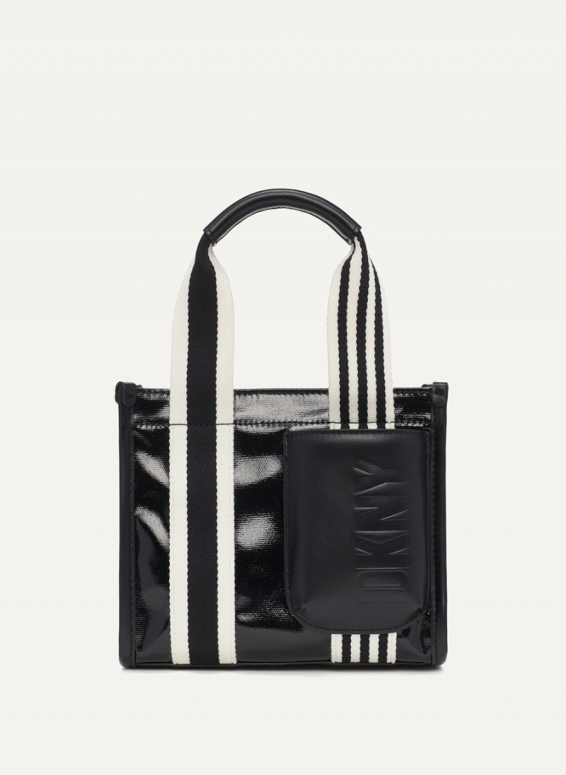 Women's Dkny Prospect Coated Canvas Mini Tote Bags Black | I9482495