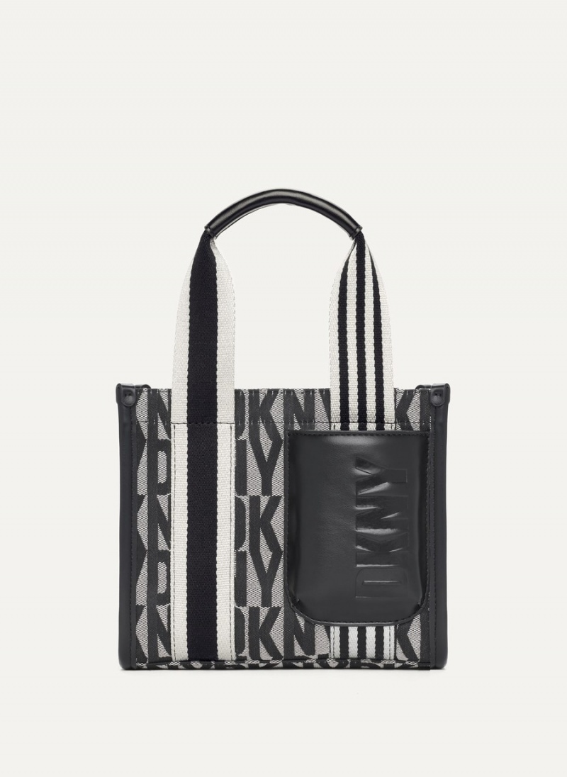 Women's Dkny Prospect Jacquard Large Tote Bags Black | W8852639