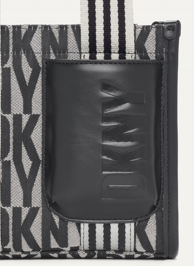 Women's Dkny Prospect Jacquard Large Tote Bags Black | W8852639
