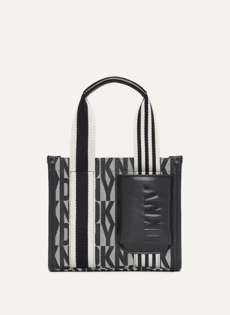 Women\'s Dkny Prospect Jacquard Large Tote Bags Black | W8852639