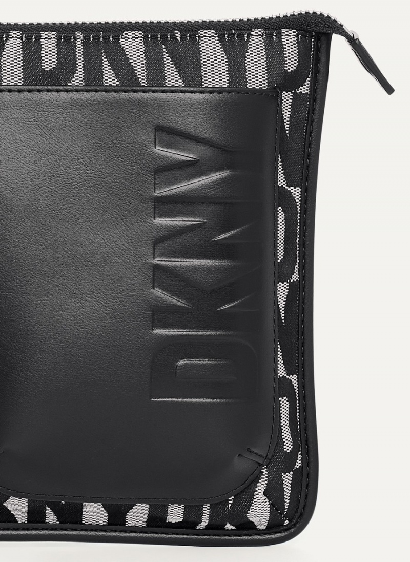 Women's Dkny Prospect Logo Pouches Black | J4936533