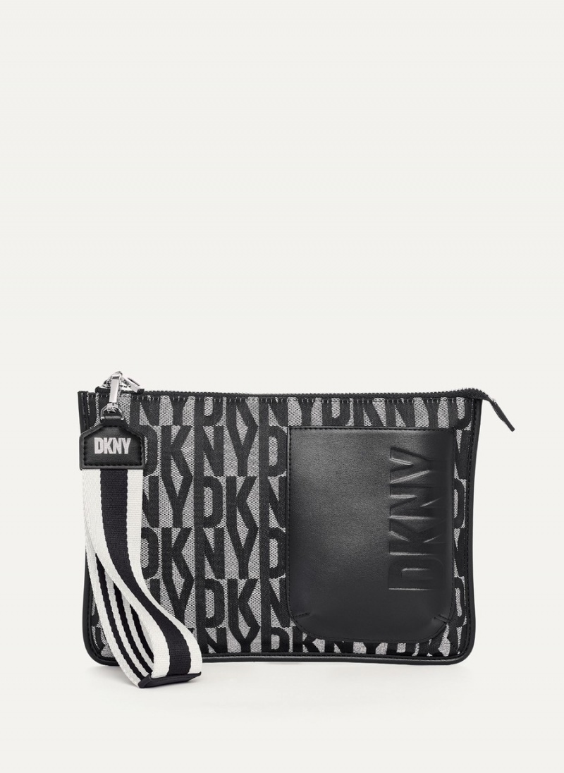 Women\'s Dkny Prospect Logo Pouches Black | J4936533