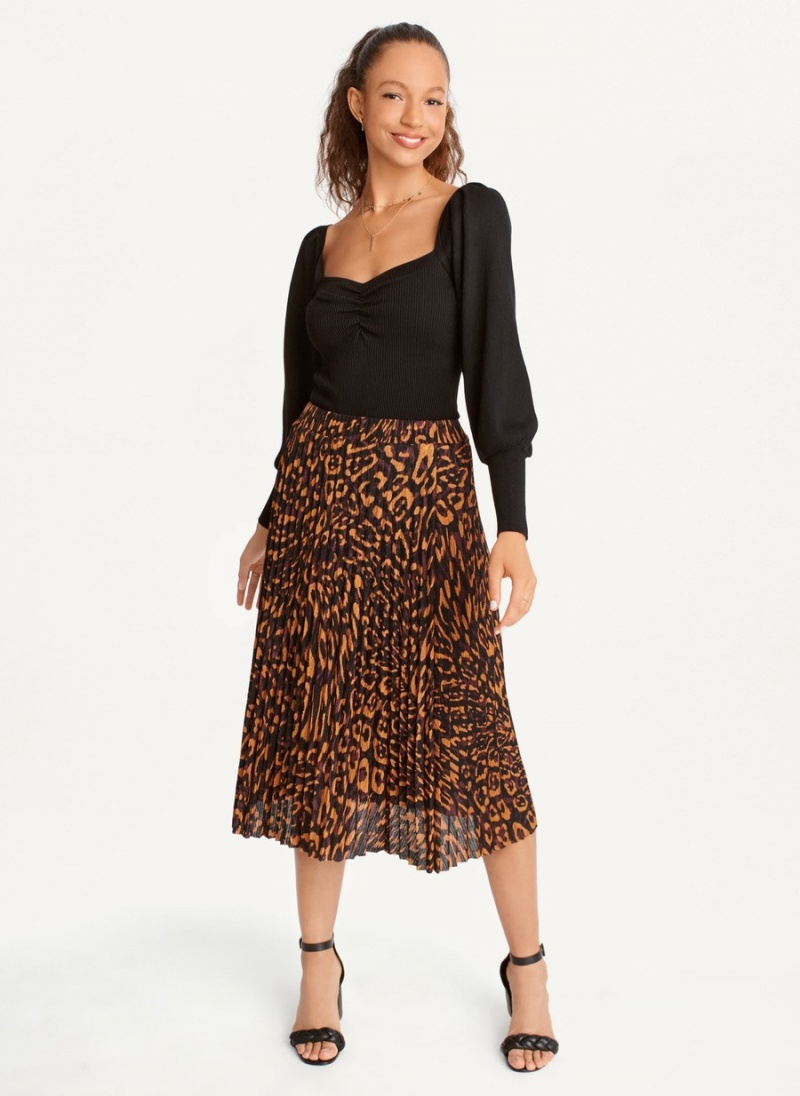 Women\'s Dkny Puff-Sleeve Sweatheart Blouse Black | S0381716