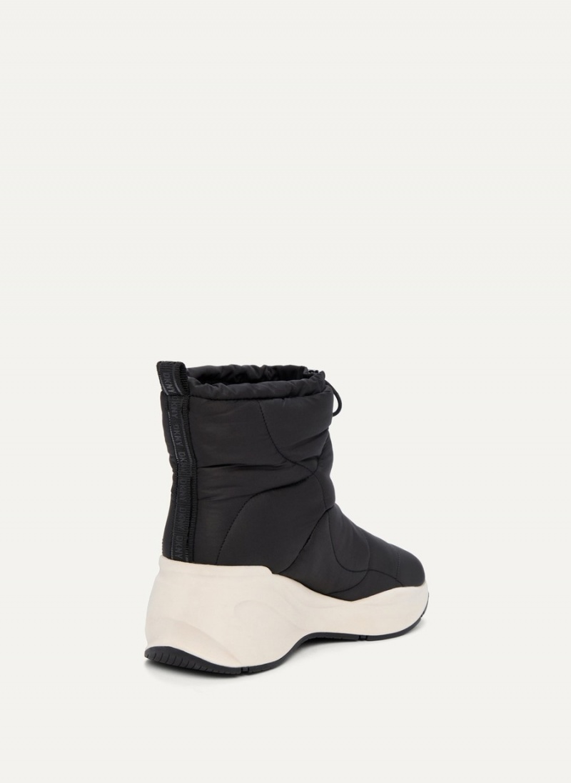 Women's Dkny Puffy Wedge Boots Black | F8225270