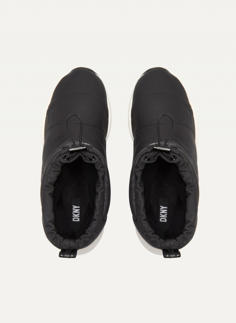 Women's Dkny Puffy Wedge Boots Black | F8225270