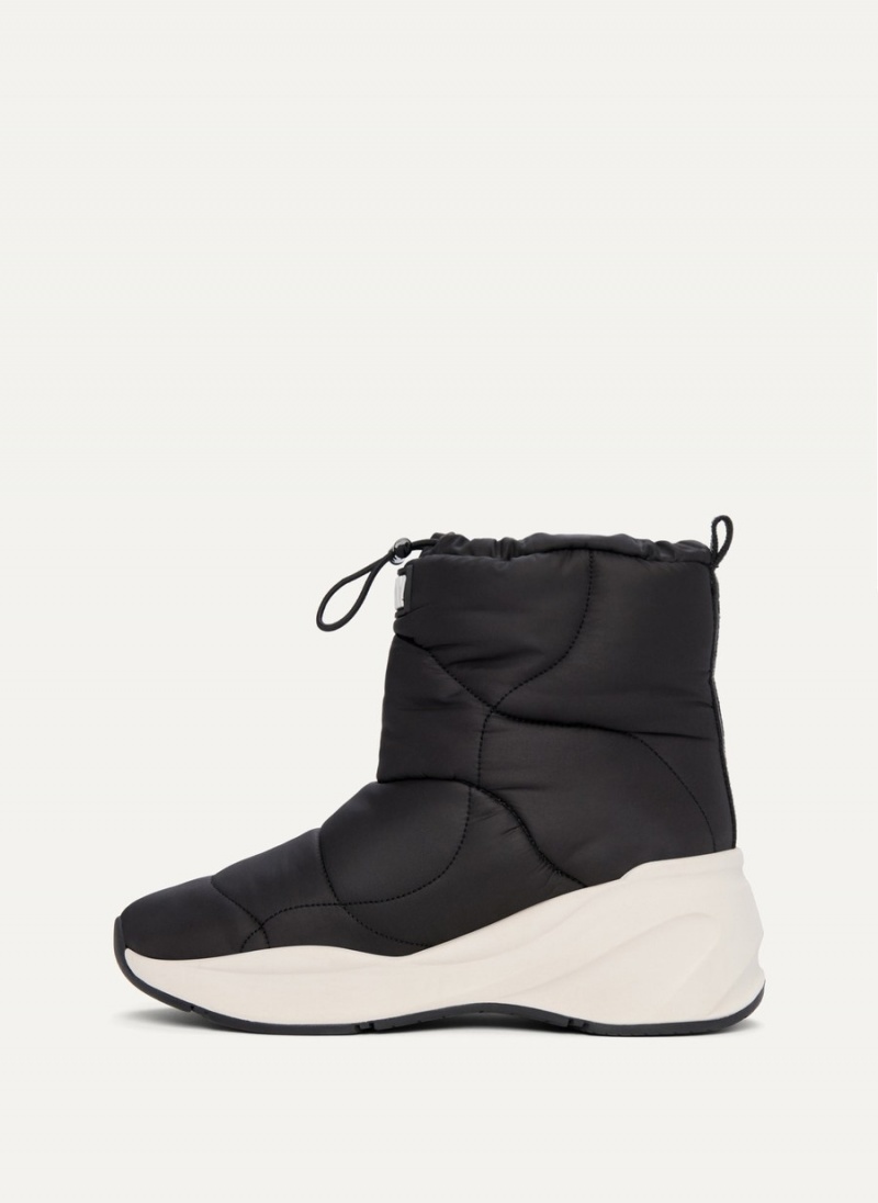 Women\'s Dkny Puffy Wedge Boots Black | F8225270