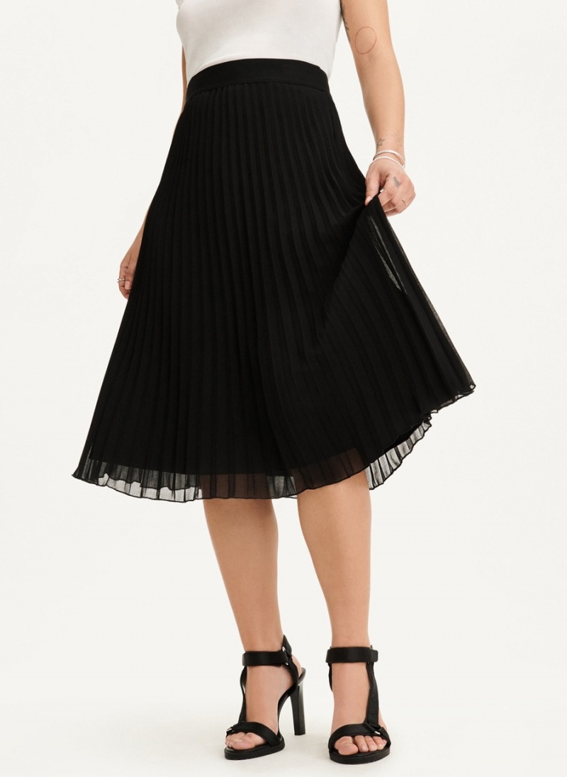 Women's Dkny Pull On Pleated Maxi Skirts Black | L7949101