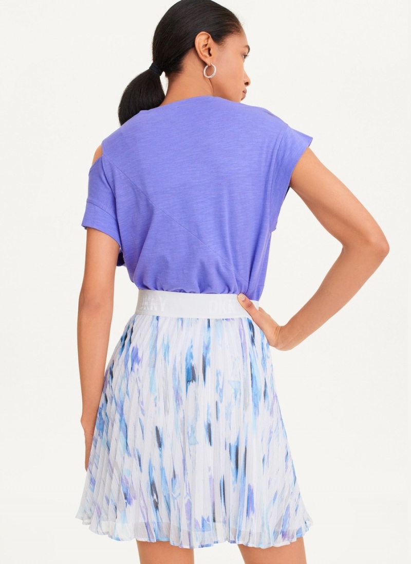 Women's Dkny Pull On Prnt Chiffon Skirts White | R3854975