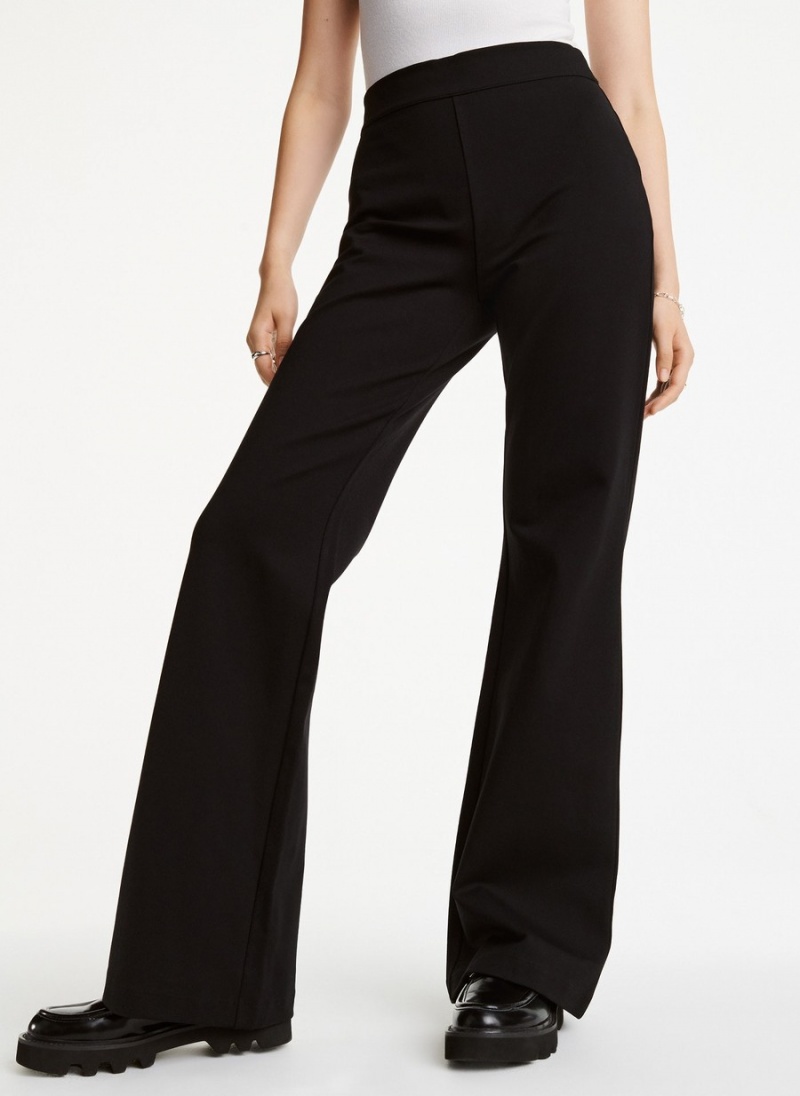 Women's Dkny Pull On Silky Ponte Flare Pants Black | X4201459