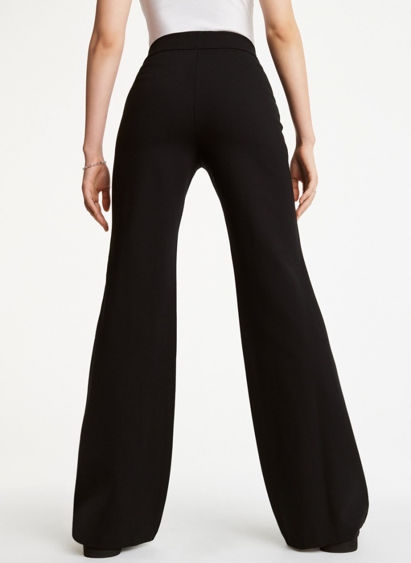 Women's Dkny Pull On Silky Ponte Flare Pants Black | X4201459
