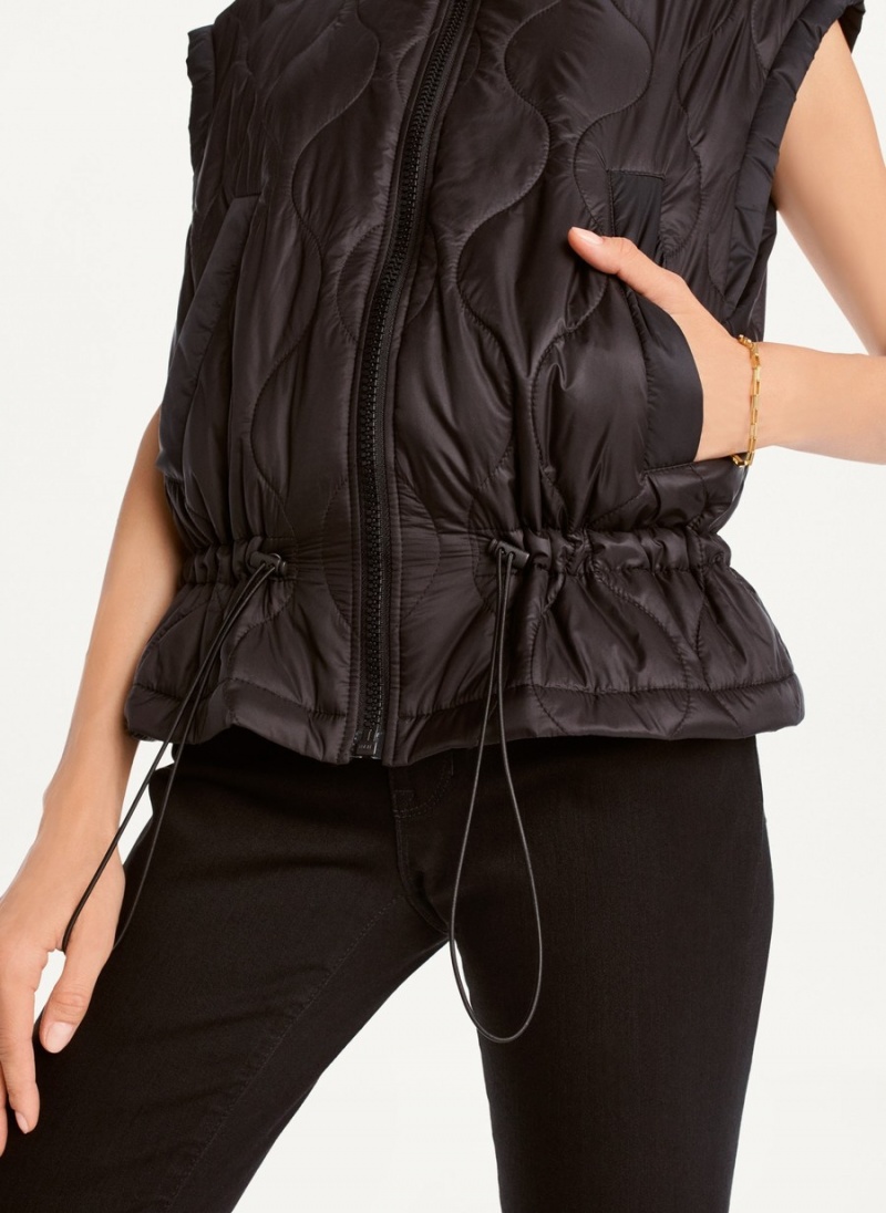 Women's Dkny Quilted Cropped Vest Black | H8011072