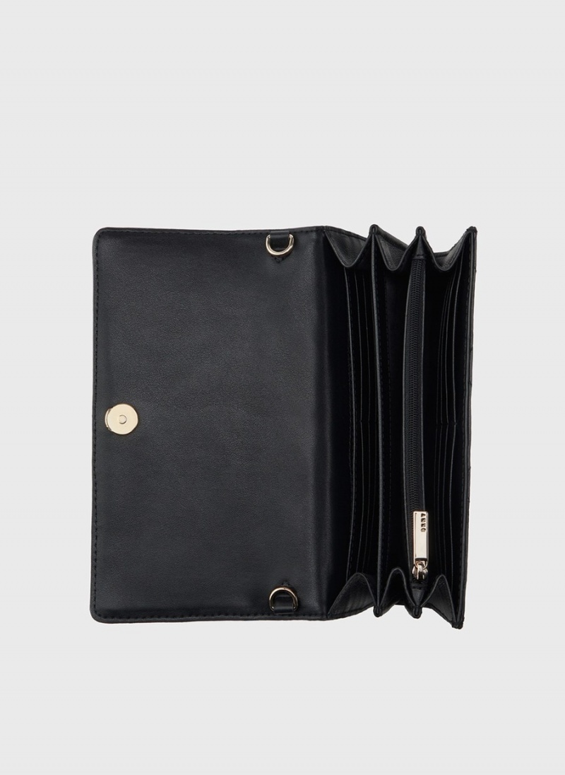 Women's Dkny Quilted On A Chain Wallets Black | C3224635