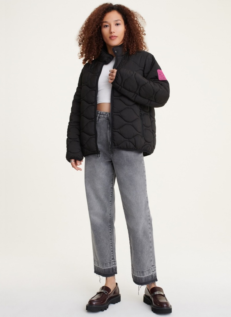 Women's Dkny Quilted Packable Jackets Black | M2997867