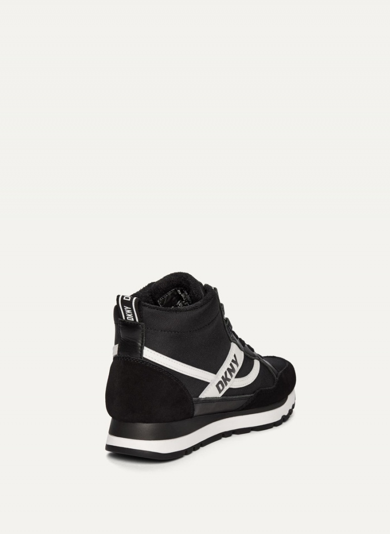 Women's Dkny Retro High Top Sneakers Black | V9420266