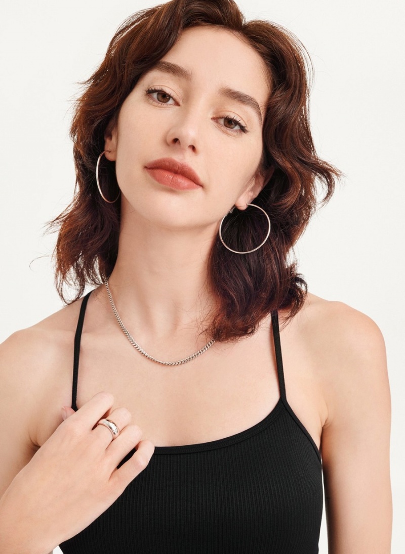 Women's Dkny Rib Knit Seamless Crop Tank Top Black | O7722230